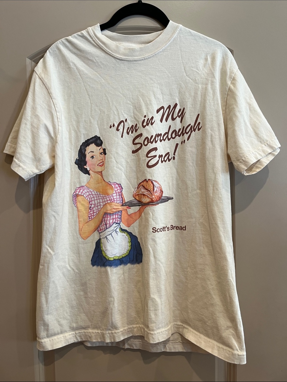 Comfort Colors Cream Tee with Retro Sourdough Graphic by Scott’s Bread